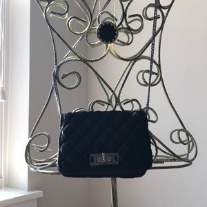 Velvet Quilted Crossbody Purse